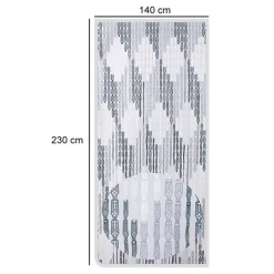 TENDA MOSCHIERA CON PIASTRINE BICOLORE BIANCO-GRIGIA IN PVC 140X230 CM TPL72 017391