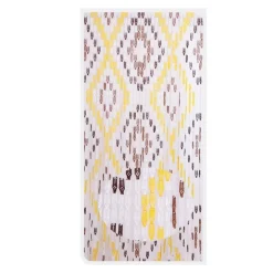 TENDA MOSCHIERA CON PIASTRINE IN PVC DECORO ROMBO MARRONE 140X230CM TPL25 017392