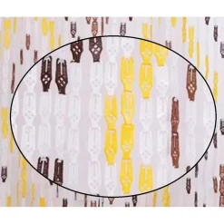 TENDA MOSCHIERA CON PIASTRINE IN PVC DECORO ROMBO MARRONE 140X230CM TPL25 017392