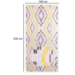 TENDA MOSCHIERA CON PIASTRINE IN PVC DECORO ROMBO MARRONE 140X230CM TPL25 017392