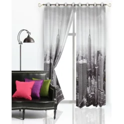 TENDA NEW YORK 140X280CM A PANNELLO CON ANELLI PER ARREDO INTERNI PORTA FINESTRA