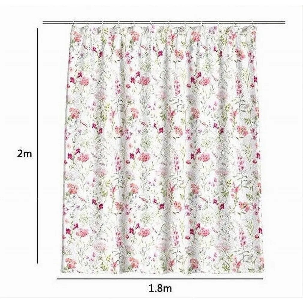 TENDA PER DOCCIA ANTIMUFFA IMPERMEABILE 180X200CM CON 12 ANELLI BAGNO FIORI 69916