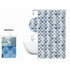 TENDA PER DOCCIA BAGNO MOTIVO MAROCCHINO QUADRIFOGLIO 240 X 200CM 12 GANCI 87598
