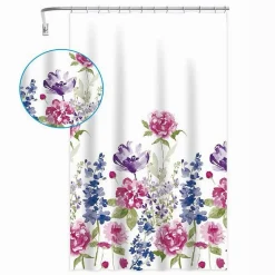 TENDA PER DOCCIA BAGNO STAMPA GARDEN FIORI FLOREALE 240X200CM CON 12 GANCI 87570