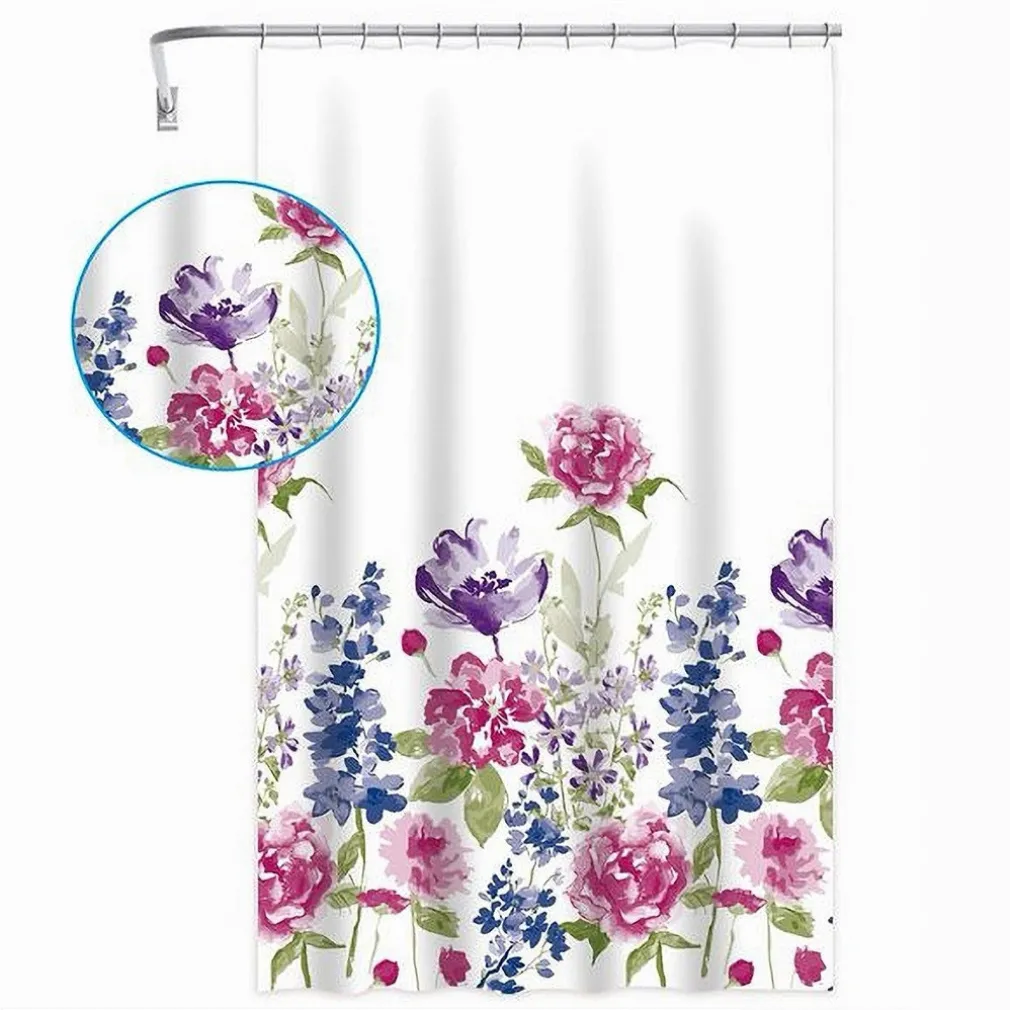 TENDA PER DOCCIA BAGNO STAMPA GARDEN FIORI FLOREALE 240X200CM CON 12 GANCI 87570