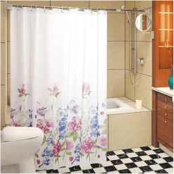 TENDA PER DOCCIA BAGNO STAMPA GARDEN FIORI FLOREALE 240X200CM CON 12 GANCI 87570
