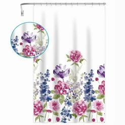TENDA PER DOCCIA BAGNO STAMPA GARDEN FIORI FLOREALE 180X200CM CON 12 GANCI 87569