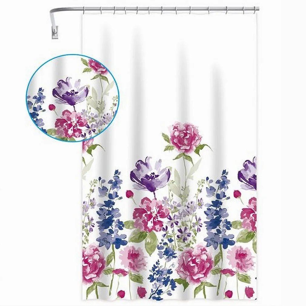 TENDA PER DOCCIA BAGNO STAMPA GARDEN FIORI FLOREALE 180X200CM CON 12 GANCI 87569