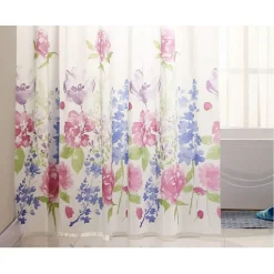 TENDA PER DOCCIA BAGNO STAMPA GARDEN FIORI FLOREALE 180X200CM CON 12 GANCI 87569