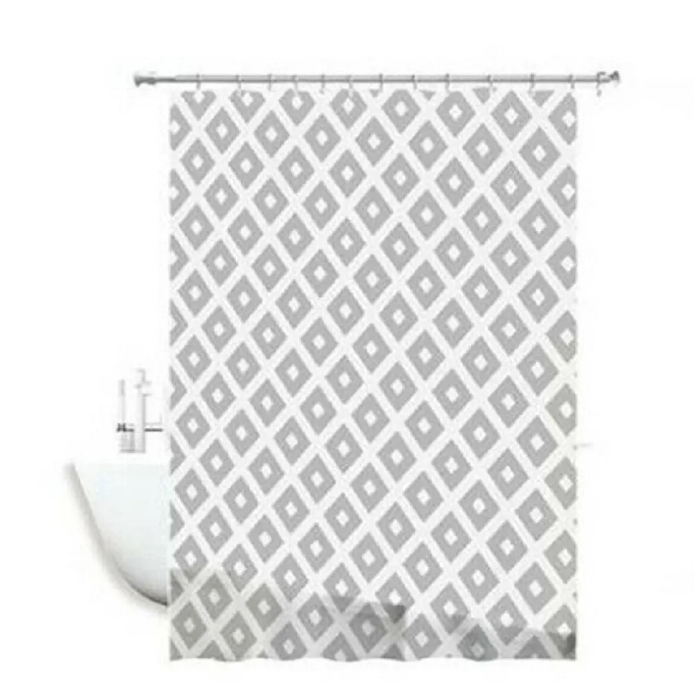 TENDA PER DOCCIA IMPERMEABILE TESSUTO PVC 12 GANCI IN PLASTICA ROMBI 180X200CM