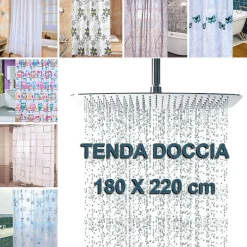 TENDA PER DOCCIA VARIE FANTASIE PER VASCA DA BAGNO TENDINA CON GANCI 180X220 CM