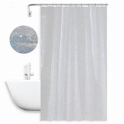 TENDA PER DOCCIA VASCA BAGNO EFFETTO CIELO STELLATO CON 12 GANCI 240X180CM 87186