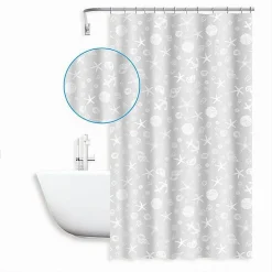 TENDA PER DOCCIA VASCA BAGNO DESIGN STILE MARINO 240 X 200CM CON 12 ANELLI 87588