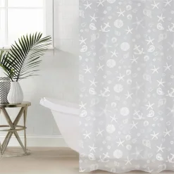 TENDA PER DOCCIA VASCA BAGNO DESIGN STILE MARINO 240 X 200CM CON 12 ANELLI 87588