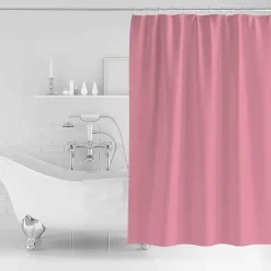 TENDA PER DOCCIA VASCA DA BAGNO IMPERMEABILE PEVA 12 GANCI ROSA 180X200CM 52145