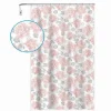 TENDA PER DOCCIA VASCA DA BAGNO 12 GANCI STAMPA FIORI ROSA GRIGI 180X200CM 87575