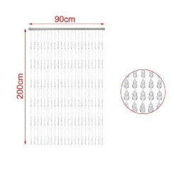 TENDA PER PORTA FILI CON PERLINE TRASPARENTI SUPPORTO 90X200CM MOSCHIERA 2002911