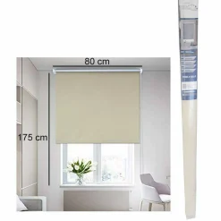 TENDA RULLO OSCURANTE 80X175CM BEIGE CON CATENINA TENDE PARASOLE FINESTRA CASA