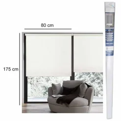 TENDA RULLO OSCURANTE 80X175CM BIANCO CON CATENINA TENDE PARASOLE FINESTRA CASA