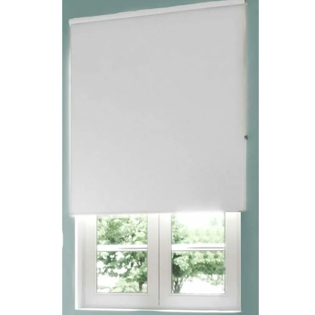 TENDA RULLO OSCURANTE 140X180CM BIANCO CON CATENINA TENDE PARASOLE FINESTRA CASA
