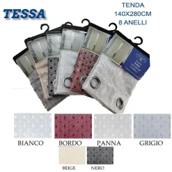 TENDA TESSA CUORI PANNELLO SINGOLO 8 BORCHIE PORTA FINESTRA BASTONE 140X280 CM