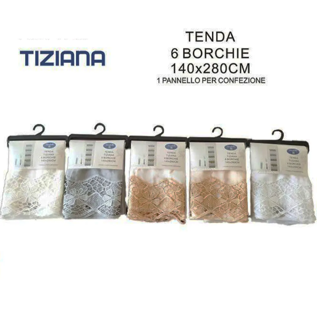 TENDA TIZIANA PANNELLO SINGOLO 6 BORCHIE PORTA FINESTRA CUCINA BASTONE 140X280CM