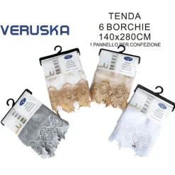 TENDA VERUSKA PANNELLO SINGOLO 6 BORCHIE PORTA FINESTRA CUCINA BASTONE 140X280CM