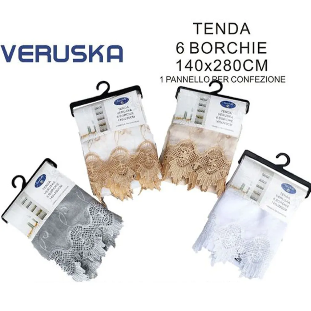 TENDA VERUSKA PANNELLO SINGOLO 6 BORCHIE PORTA FINESTRA CUCINA BASTONE 140X280CM