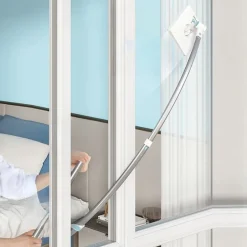 TERGIVETRO PER PULIZIA VETRI FINESTRE INTERNI ESTERNI REGOLABILE IN MICROFIBRA LUNGO MANICO