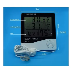 TERMOMETRO IGROMETRO DIGITALE TEMPERATURA UMIDITA' ORA DATA CASA HTC-2 CON SONDA