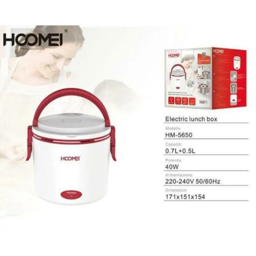 TERMOS PER ALIMENTI 40W 0.7LT+0.5LT CONTENITORE PORTA PRANZO ELETTRICA HOOMEI HM-5650