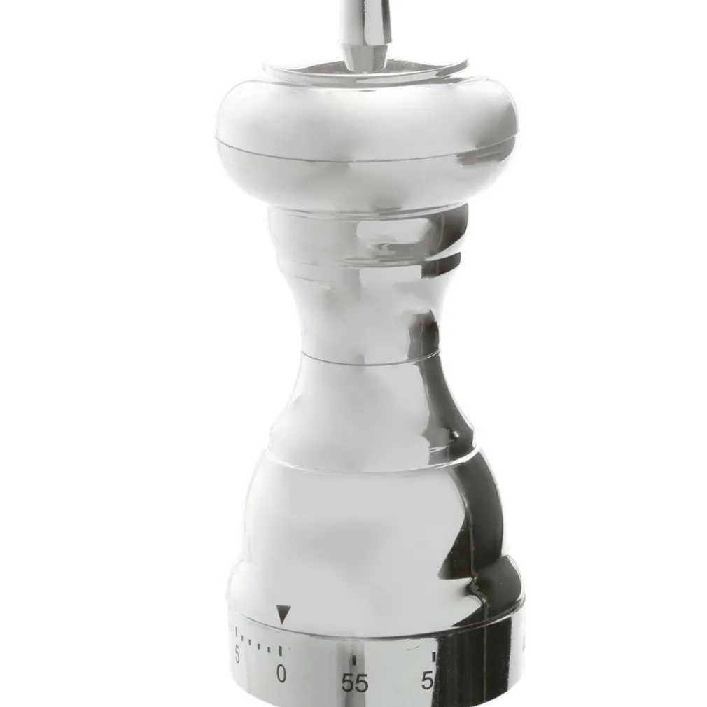 TIMER DA CUCINA MECCANICO A FORMA DI MACINAPEPE CROMATO COTTURA ALIMENTI