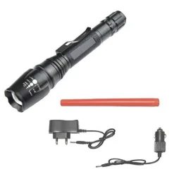 TORCIA 100000 LUMEN TATTICA / MILITARE SOS LED T6 RICARICABILE ZOOM 8668-T6