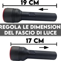 TORCIA A LED PROFESSIONALE RICARICABILE POTENTE LUCE ZOOM FINO A 500MT POWERBANK