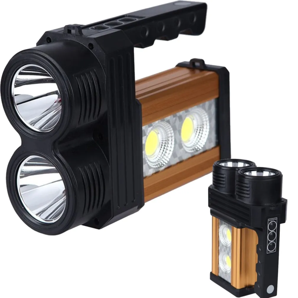 TORCIA LAMPADA A LED RICARICABILE EMERGENZA 10W 200 METRI USB LUCE GIALLA BIANCA