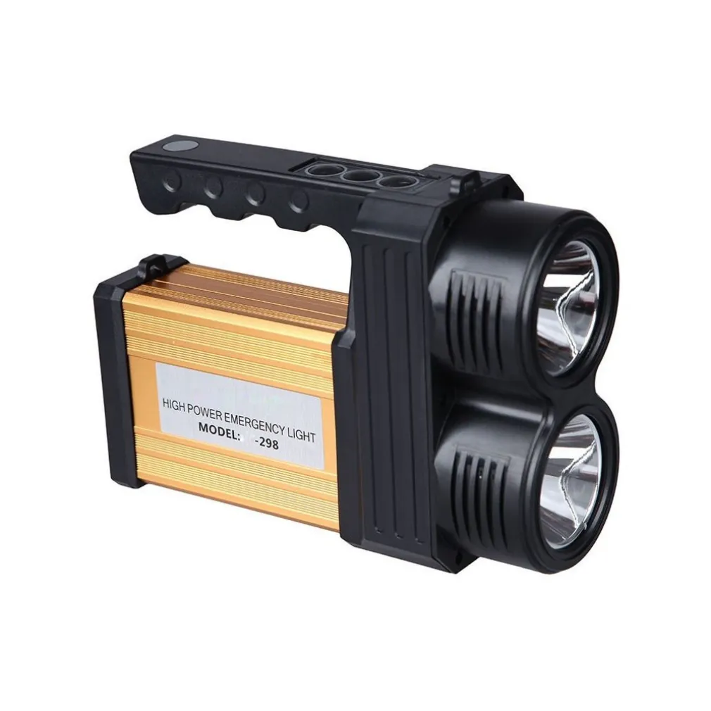 TORCIA LAMPADA A LED RICARICABILE EMERGENZA 10W 200 METRI USB LUCE GIALLA BIANCA