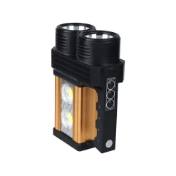 TORCIA LAMPADA A LED RICARICABILE EMERGENZA 10W 200 METRI USB LUCE GIALLA BIANCA