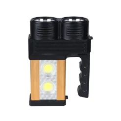 TORCIA LAMPADA A LED RICARICABILE EMERGENZA 10W 200 METRI USB LUCE GIALLA BIANCA