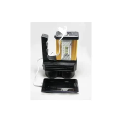 TORCIA LAMPADA A LED RICARICABILE EMERGENZA 10W 200 METRI USB LUCE GIALLA BIANCA