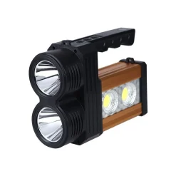 TORCIA LAMPADA A LED RICARICABILE EMERGENZA 10W 200 METRI USB LUCE GIALLA BIANCA