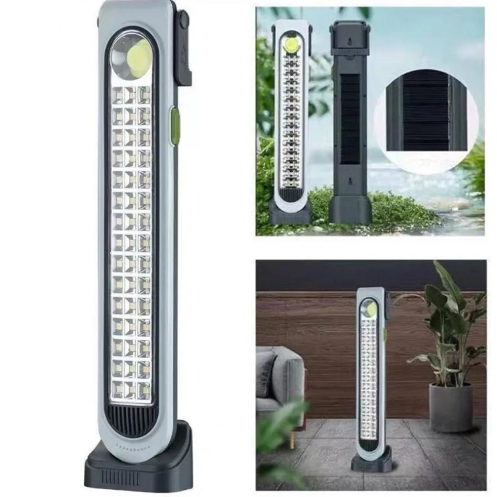 TORCIA LAMPADA DI EMERGENZA CON PANNELLO SOLARE 45LED LUCE BIANCA RICARICABILE