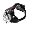TORCIA LAMPADA FRONTALE 7 LED RICARICABILE PESCA GROTTE FASCIO LUCE BIANCA
