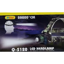 TORCIA LAMPADA FRONTALE LED DA TESTA RICARICABILE NOTTURNA CAMPEGGI PESCA Q-S120