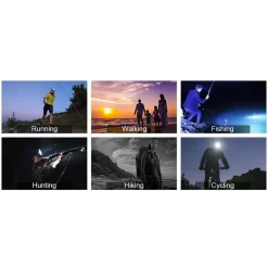 TORCIA LAMPADA FRONTALE LED DA TESTA RICARICABILE NOTTURNA CAMPEGGI PESCA Q-S120