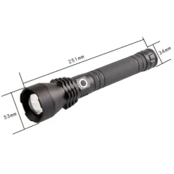 TORCIA LAMPADA LED CREE P50 RICARICABILE 2000 LUMEN 80000 W ZOOM DOPPIA BATTERIA
