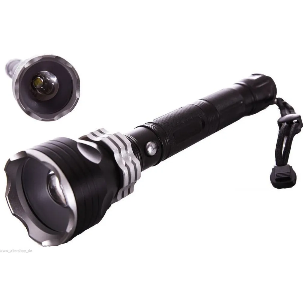 TORCIA LAMPADA LED CREE T6 RICARICABILE 2000 LUMEN 80000 W CON PROLUNGA BL-1899