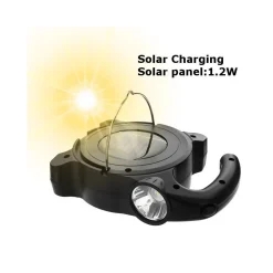 TORCIA LED COB EMERGENZA LUCE FARO DA LAVORO RICARICABILE CON PANNELLO SOLARE