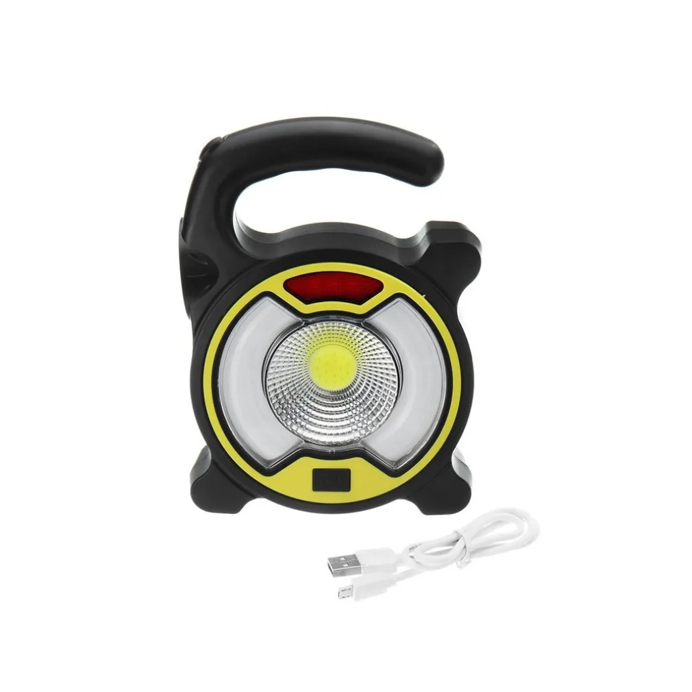 TORCIA LED COB EMERGENZA LUCE FARO DA LAVORO RICARICABILE CON PANNELLO SOLARE