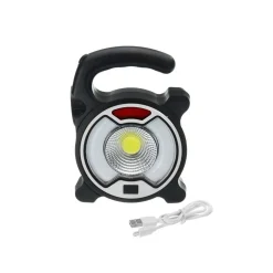 TORCIA LED COB EMERGENZA LUCE FARO DA LAVORO RICARICABILE CON PANNELLO SOLARE