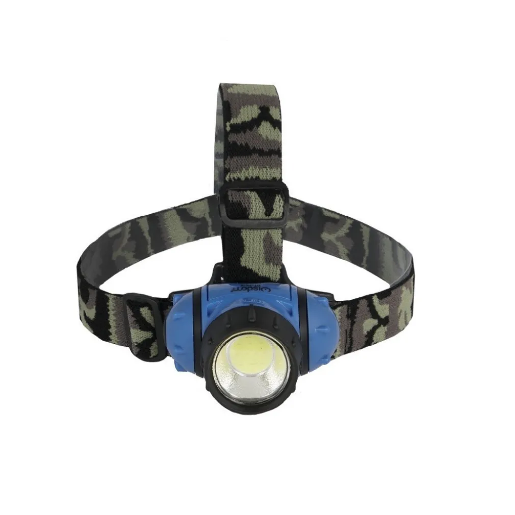 TORCIA LED COB FRONTALE TESTA 3W LUCE REGOLABILE ESCURSIONI PESCA GITE DT-2016